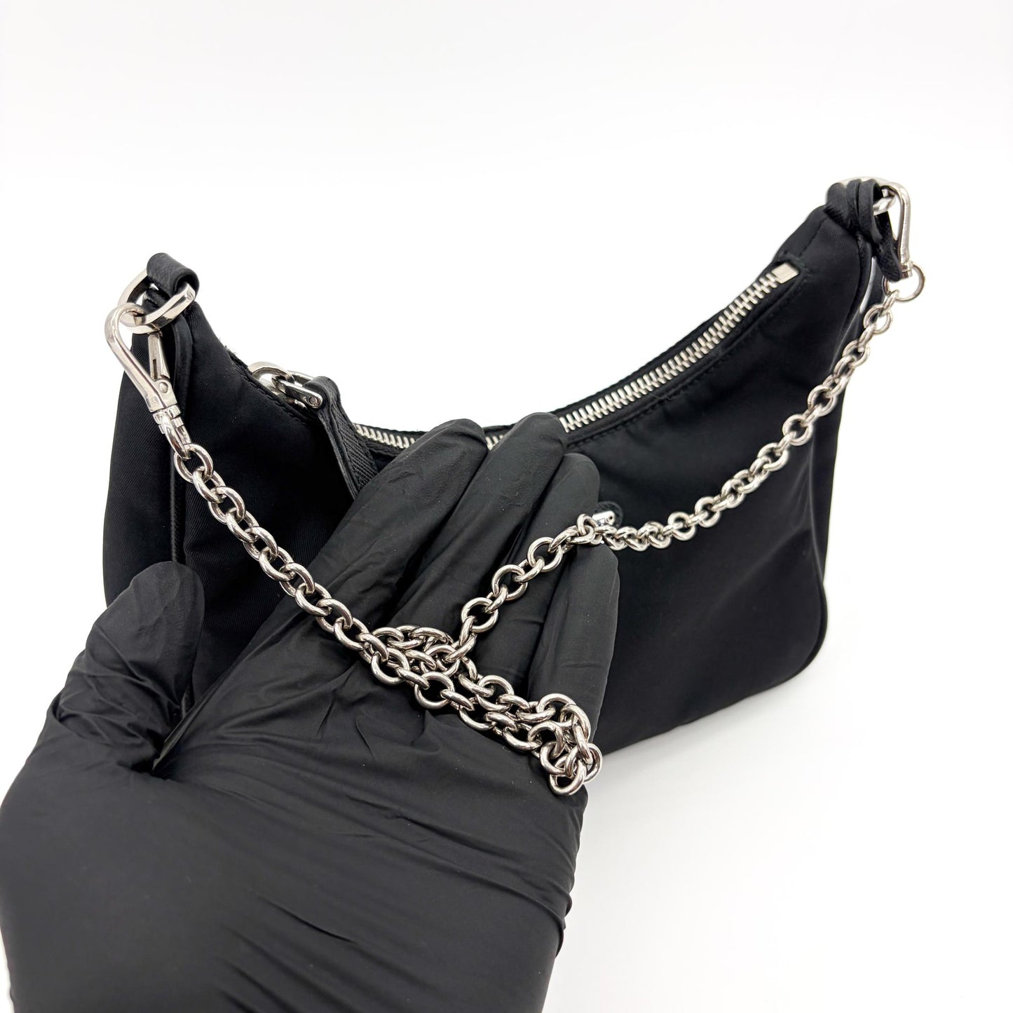 Prada Re-edition 2005 Nylon Shoulder Bag Black