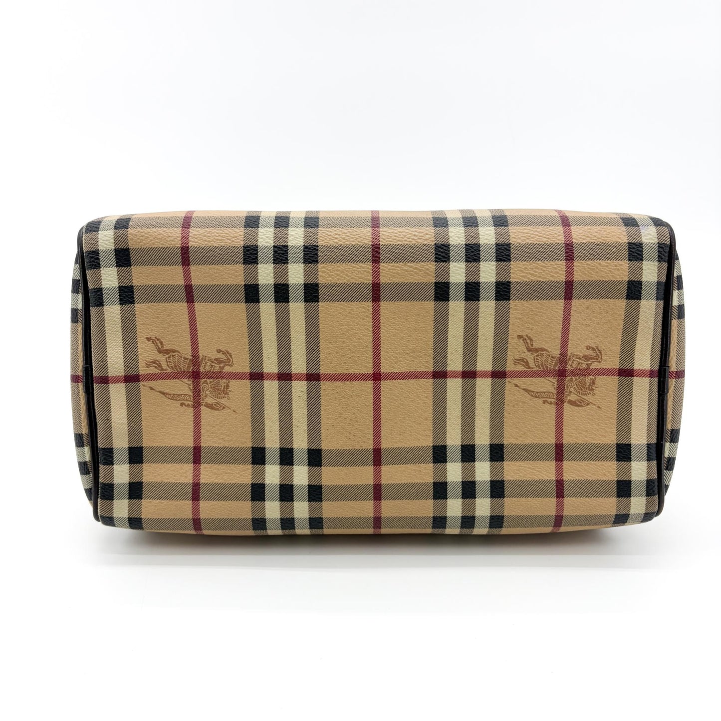 Burberry Haymarket Check Mini Boston Bag Brown