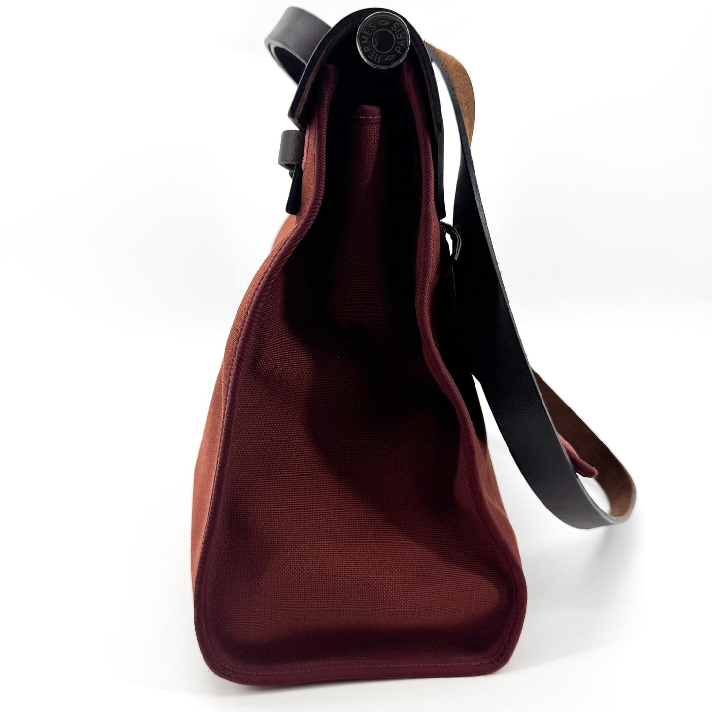 Hermès Herbag 31 PM Burgundy Brown Silver Hardware