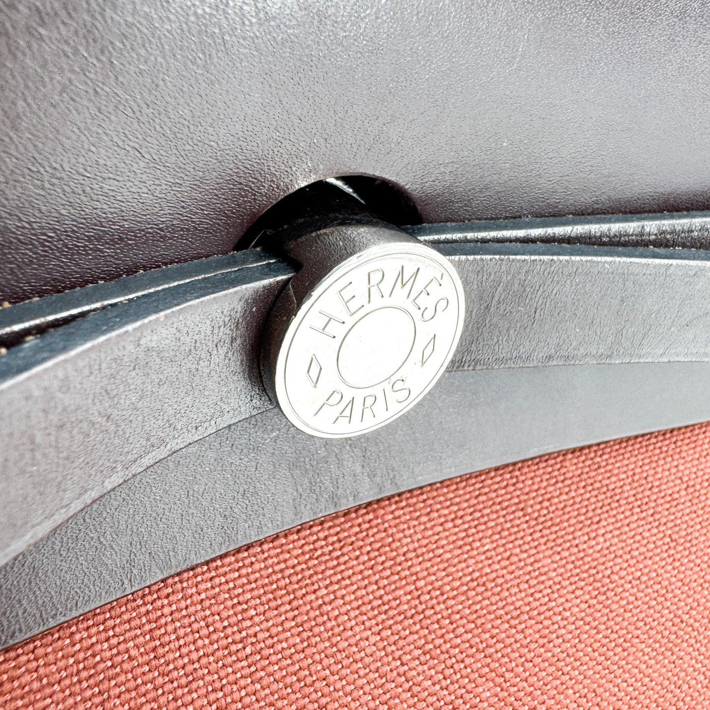 Hermès Herbag 31 PM Burgundy Brown Silver Hardware