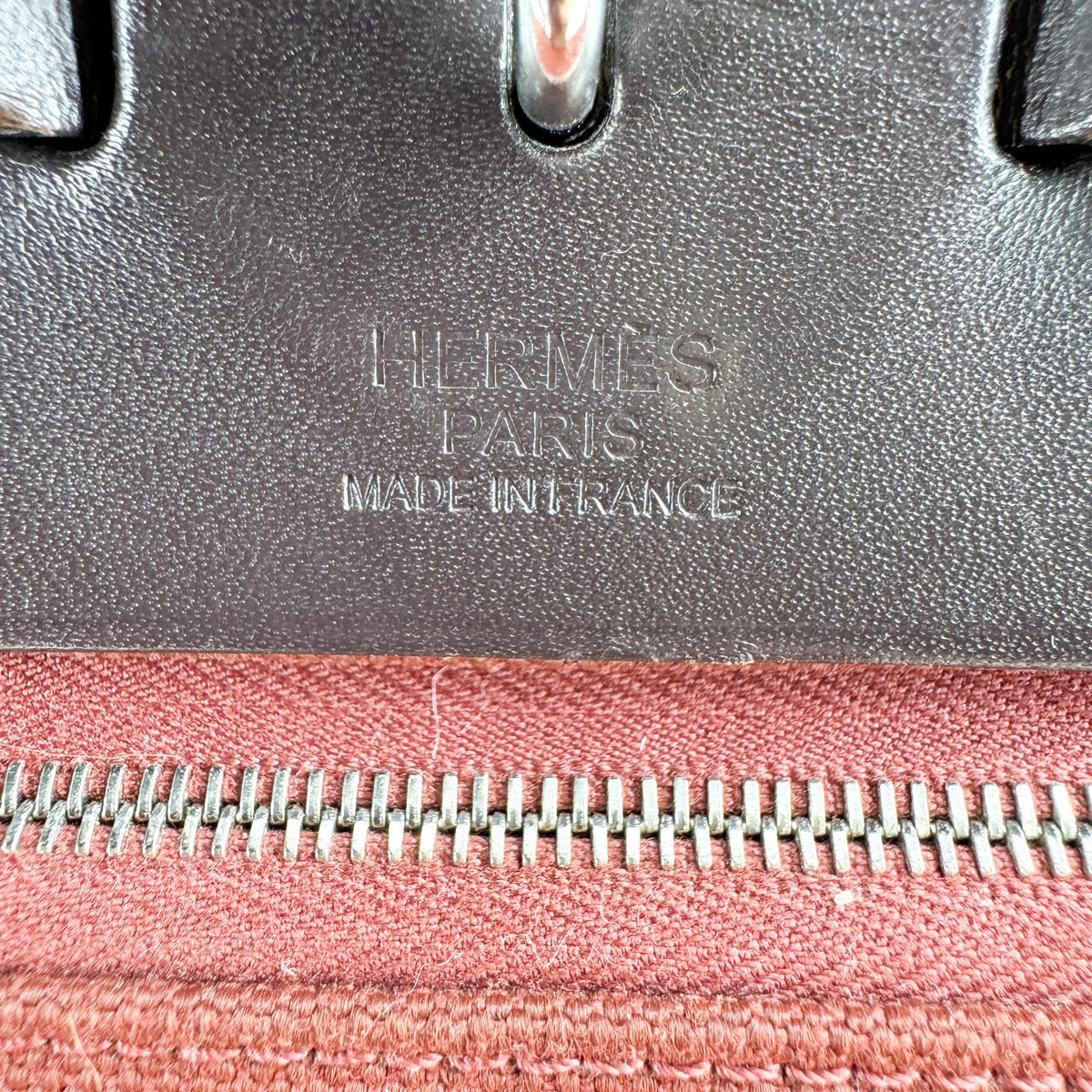 Hermès Herbag 31 PM Burgundy Brown Silver Hardware