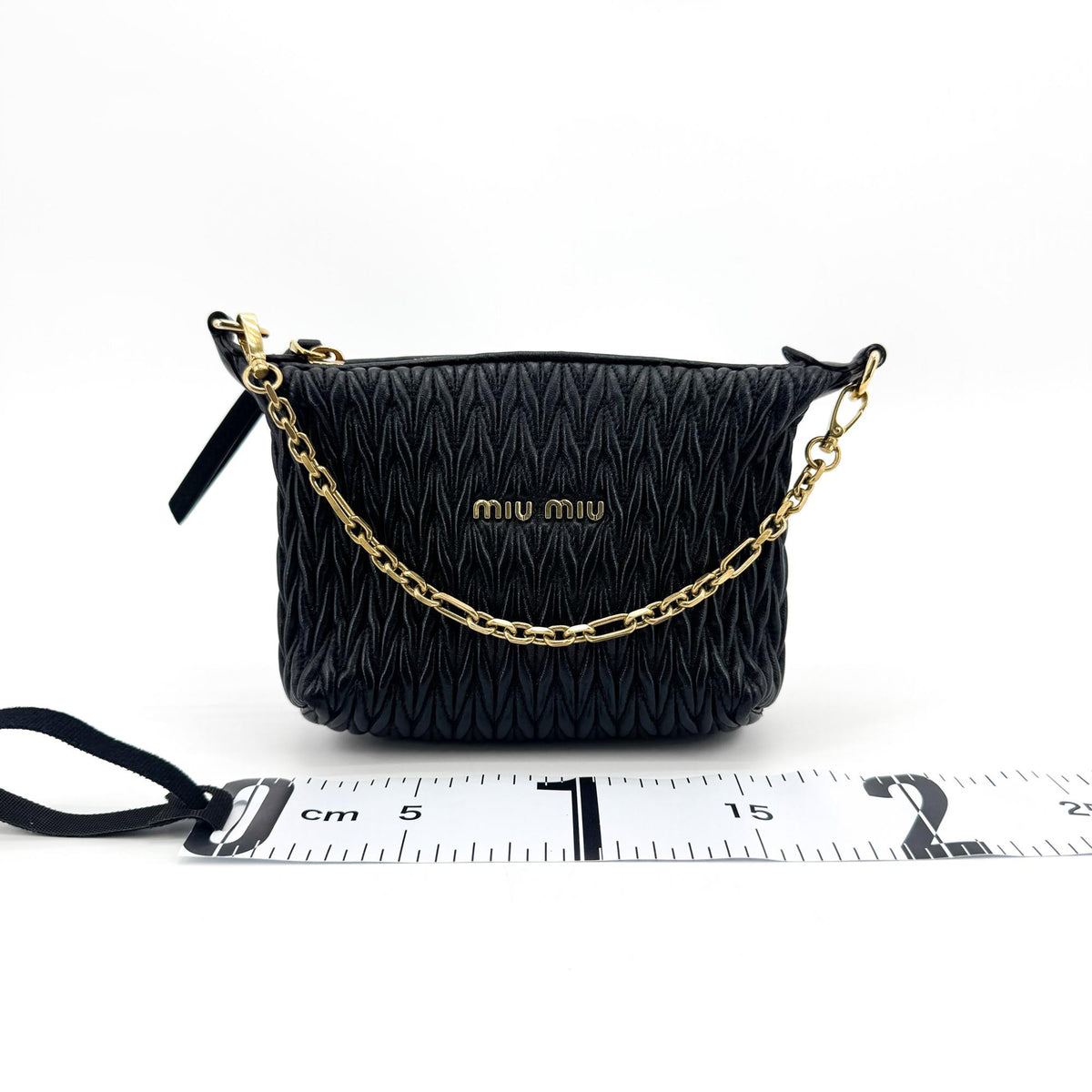 Miu Miu Matelassé Leather Clutch Mini Bag Black