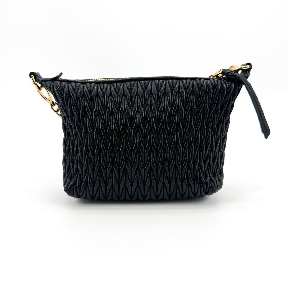 Miu Miu Matelassé Leather Clutch Mini Bag Black