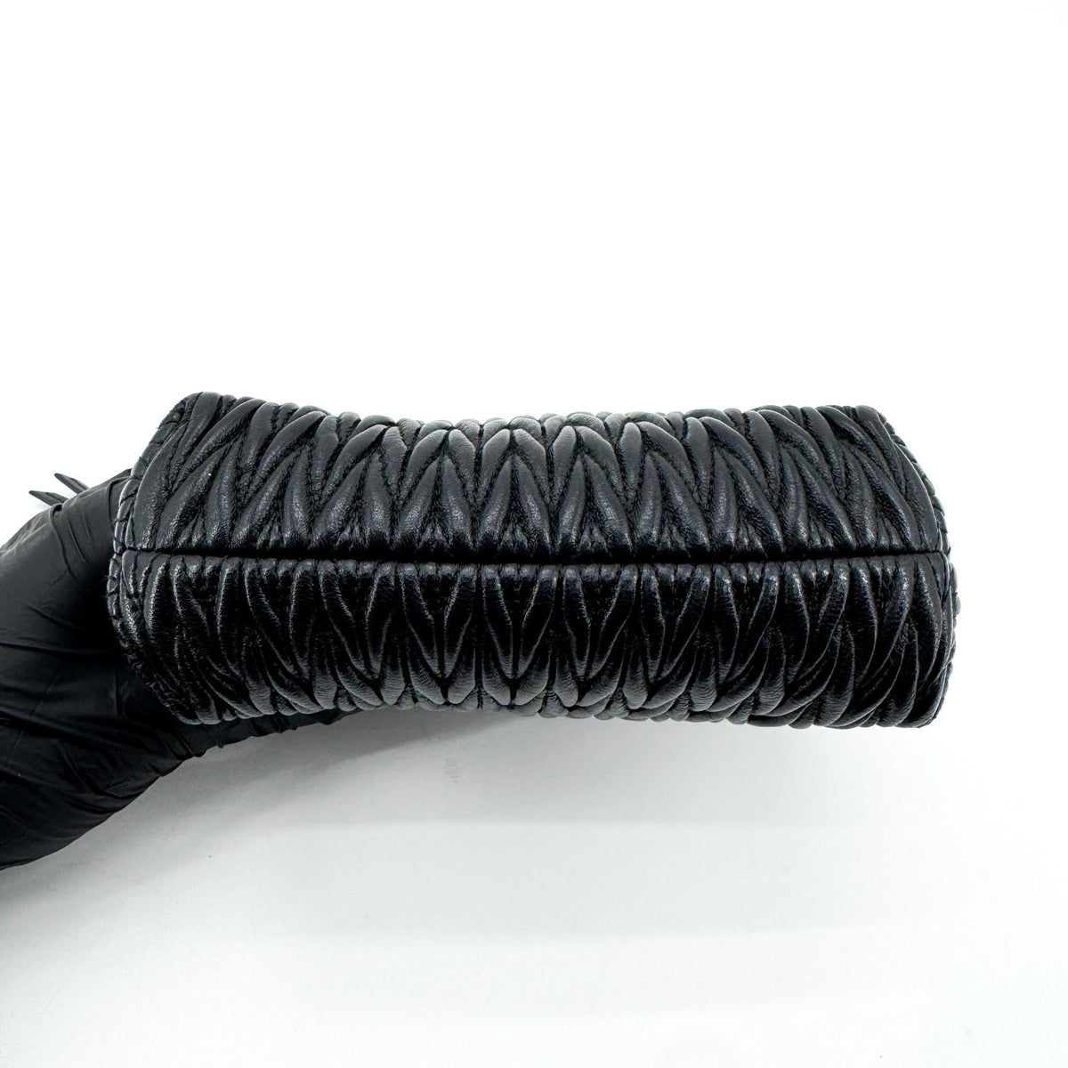 Miu Miu Matelassé Leather Clutch Mini Bag Black