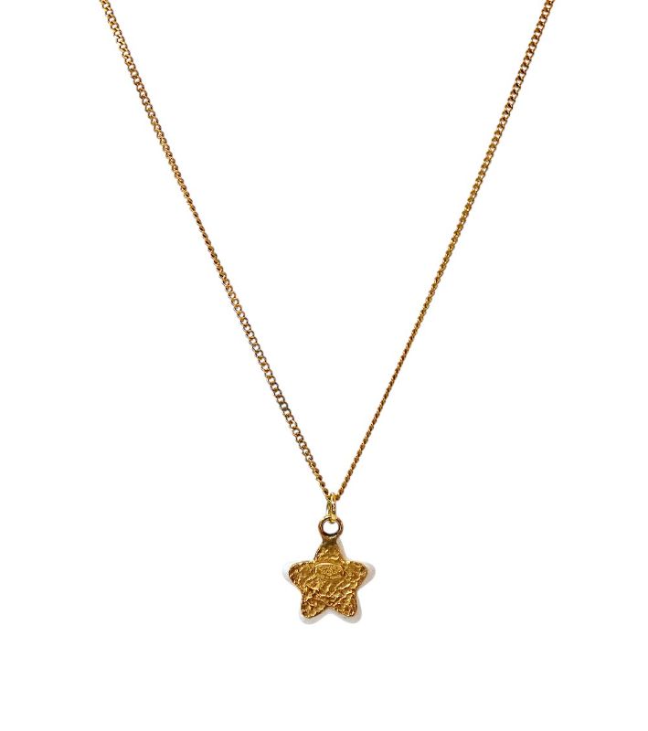 Chanel White Star CC Gold Necklace