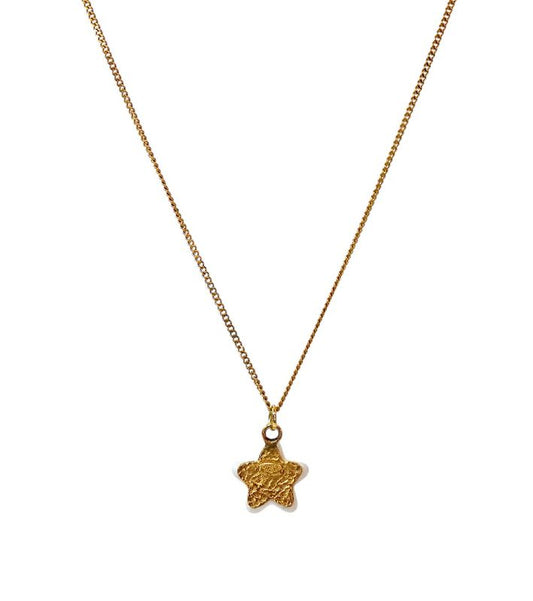 Chanel White Star CC Gold Necklace