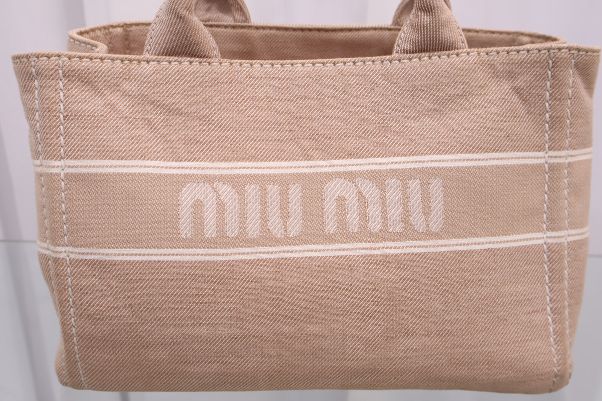 Logo Jacquard Camel Shoulder Tote Bag 5BA219