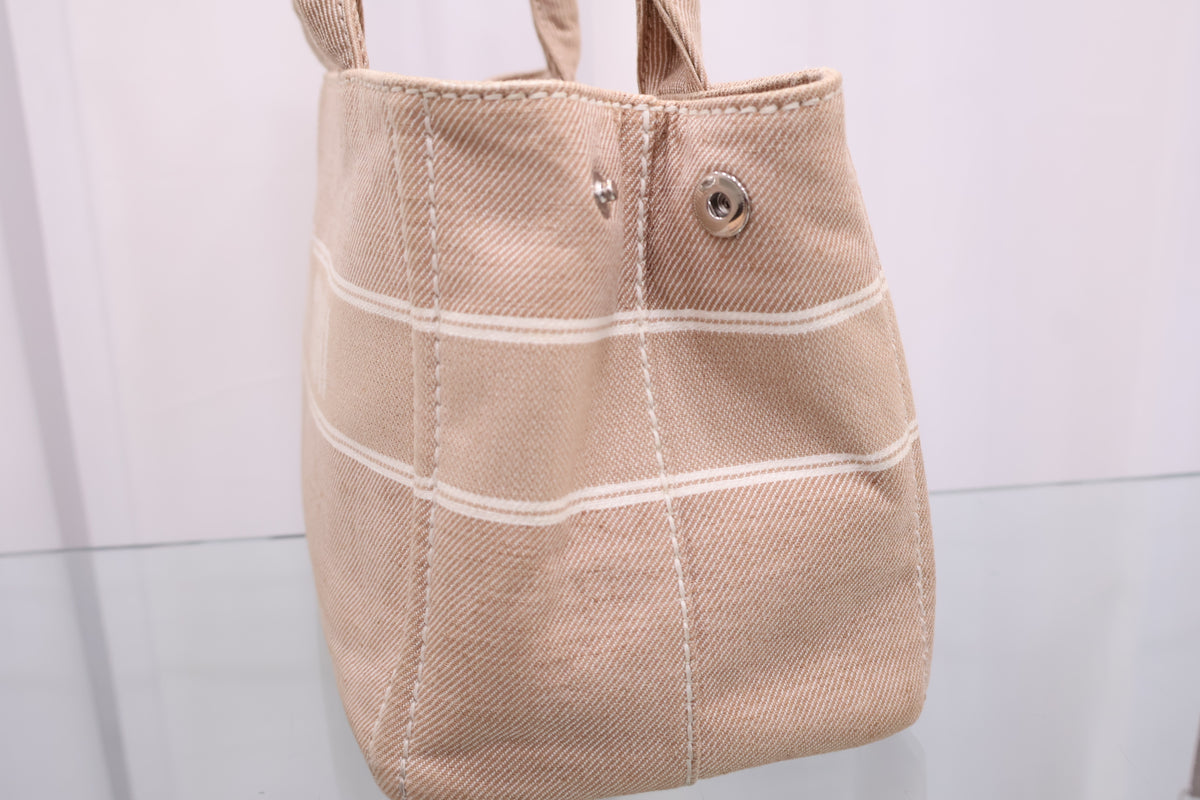 Logo Jacquard Camel Shoulder Tote Bag 5BA219
