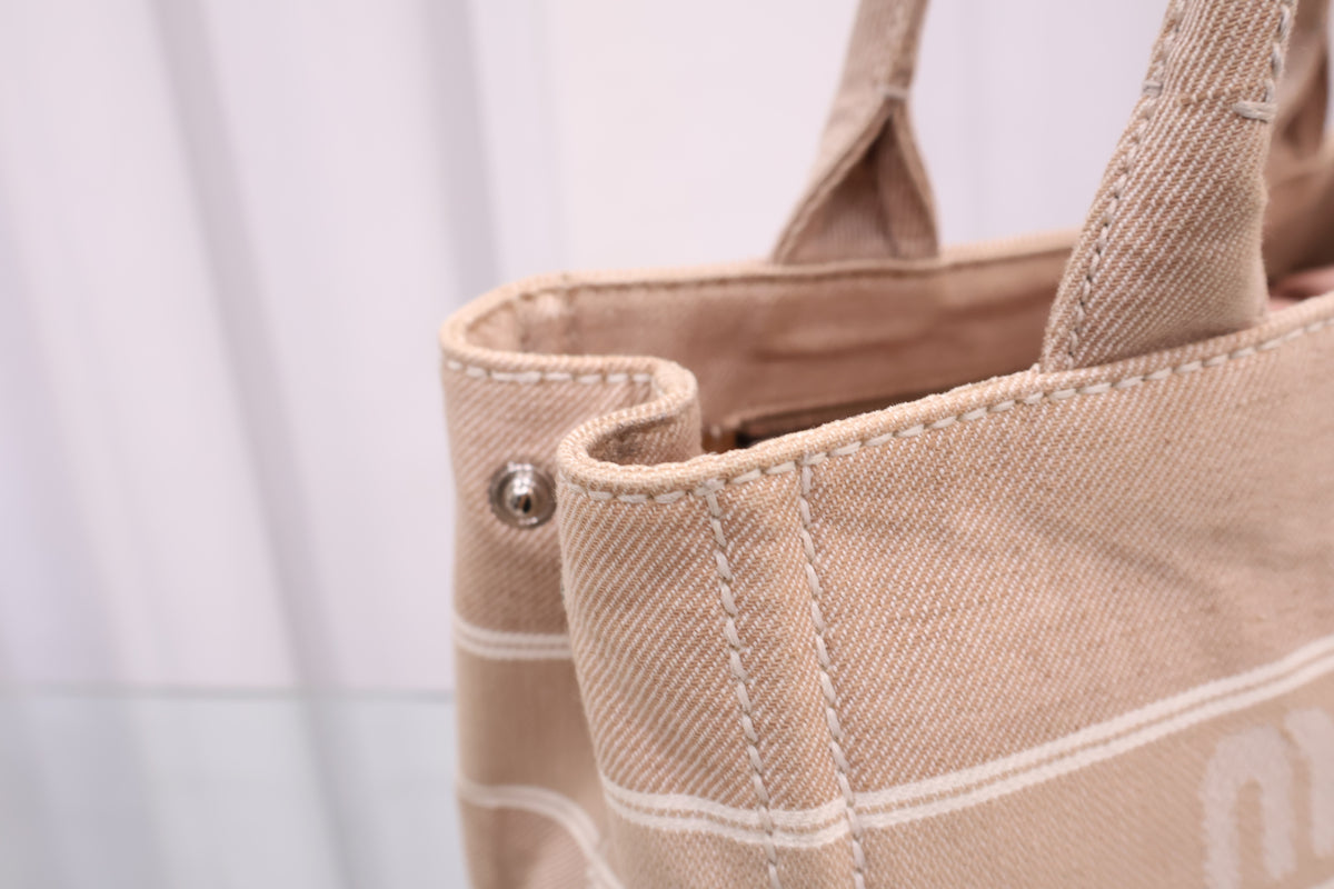 Logo Jacquard Camel Shoulder Tote Bag 5BA219