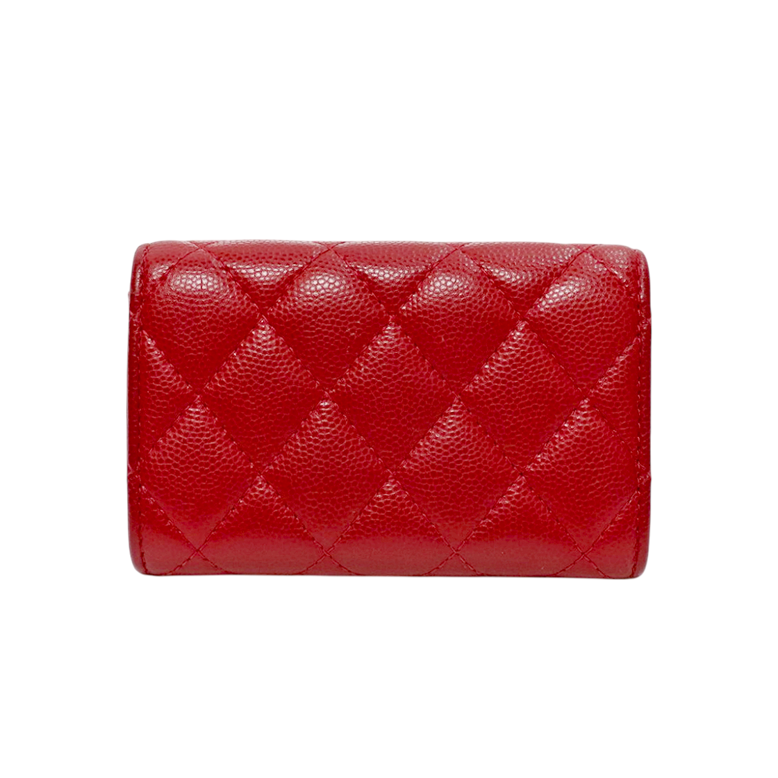 Chanel Red Caviar Skin Card Wallet