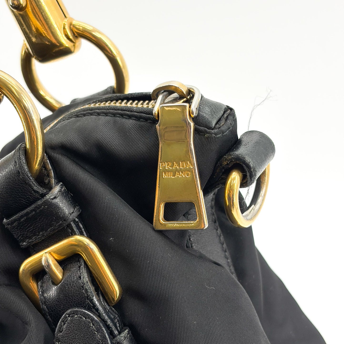 Prada Tessuto Nylon Shoulder Bag Black