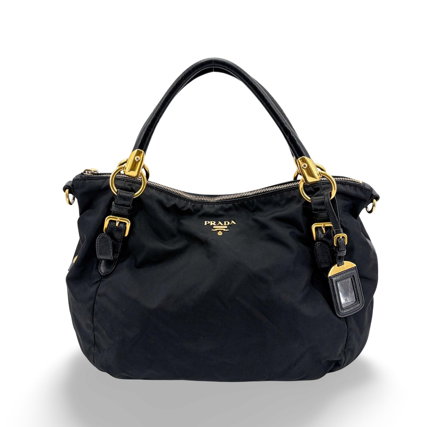 Prada Tessuto Nylon Shoulder Bag Black