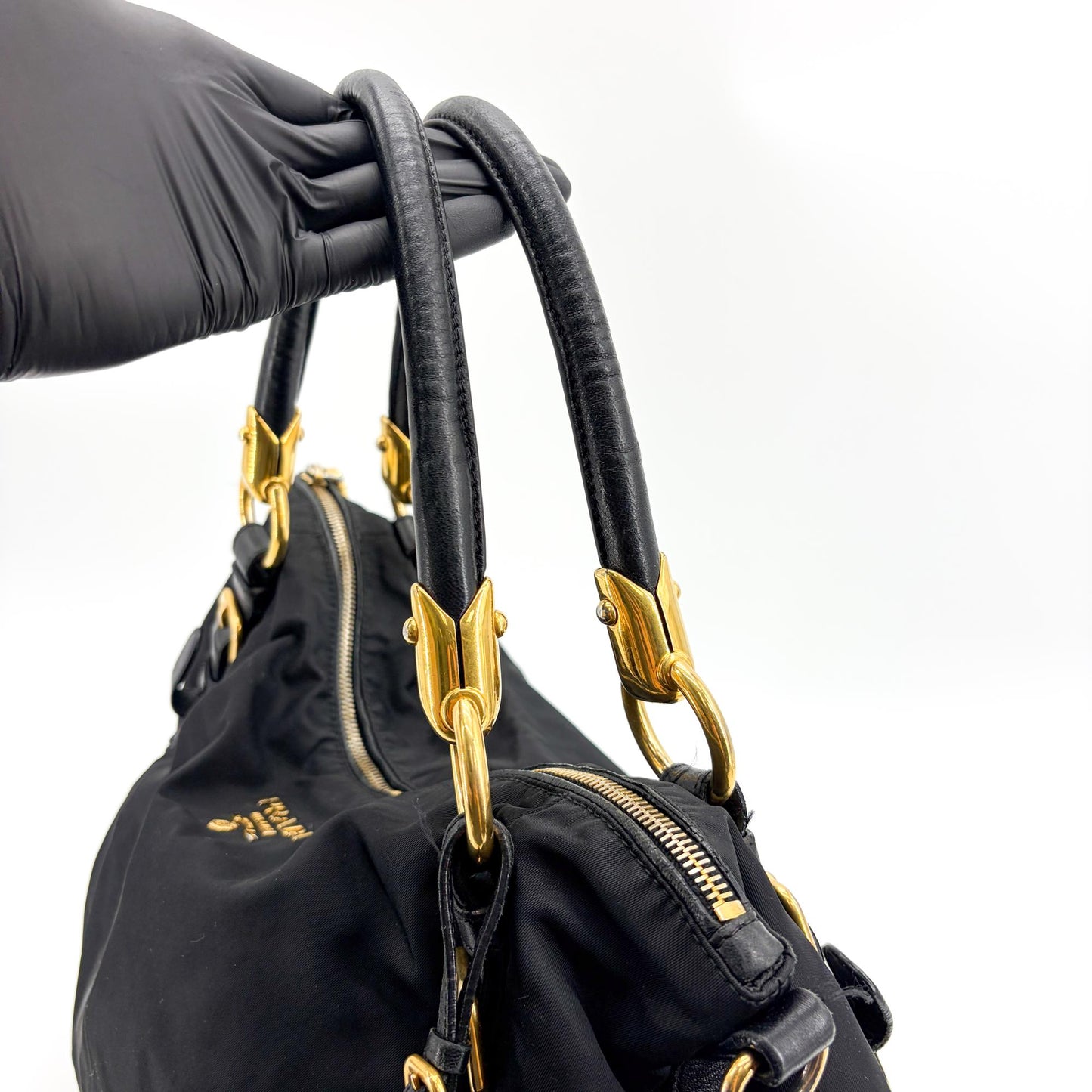 Prada Tessuto Nylon Shoulder Bag Black