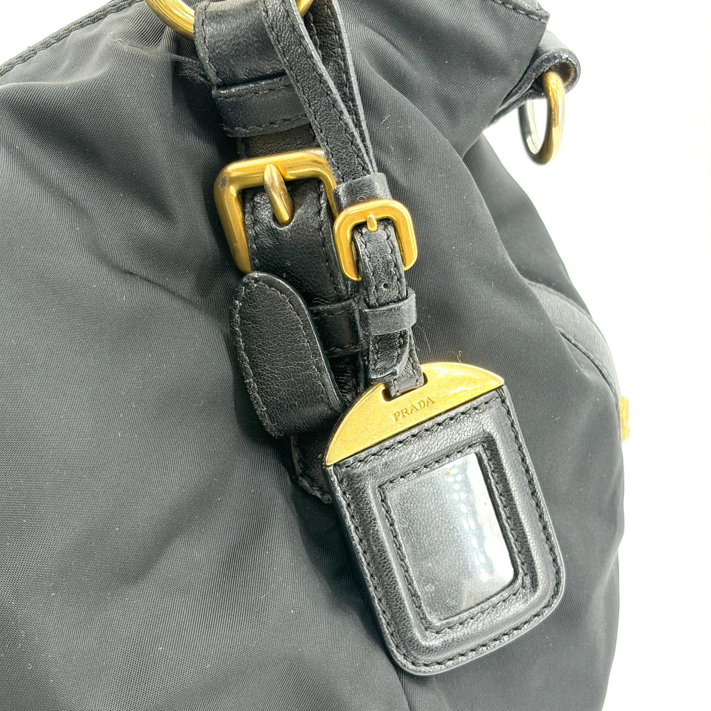 Prada Tessuto Nylon Shoulder Bag Black
