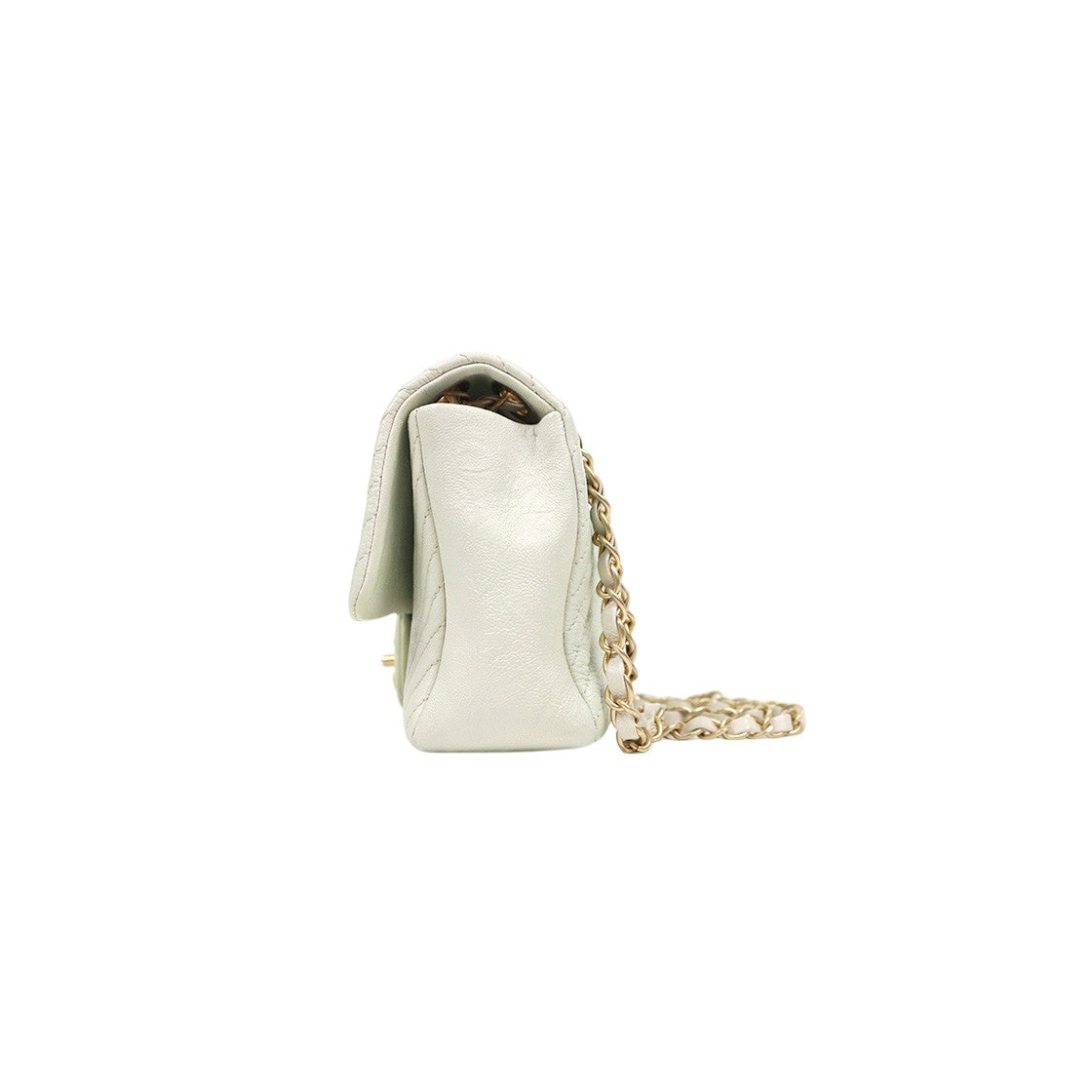 Chanel Mint Chevron Flap Chain Shoulder Bag