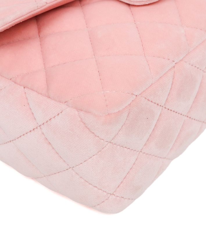 Chanel Season Mini Pink Velvet Shoulder Bag