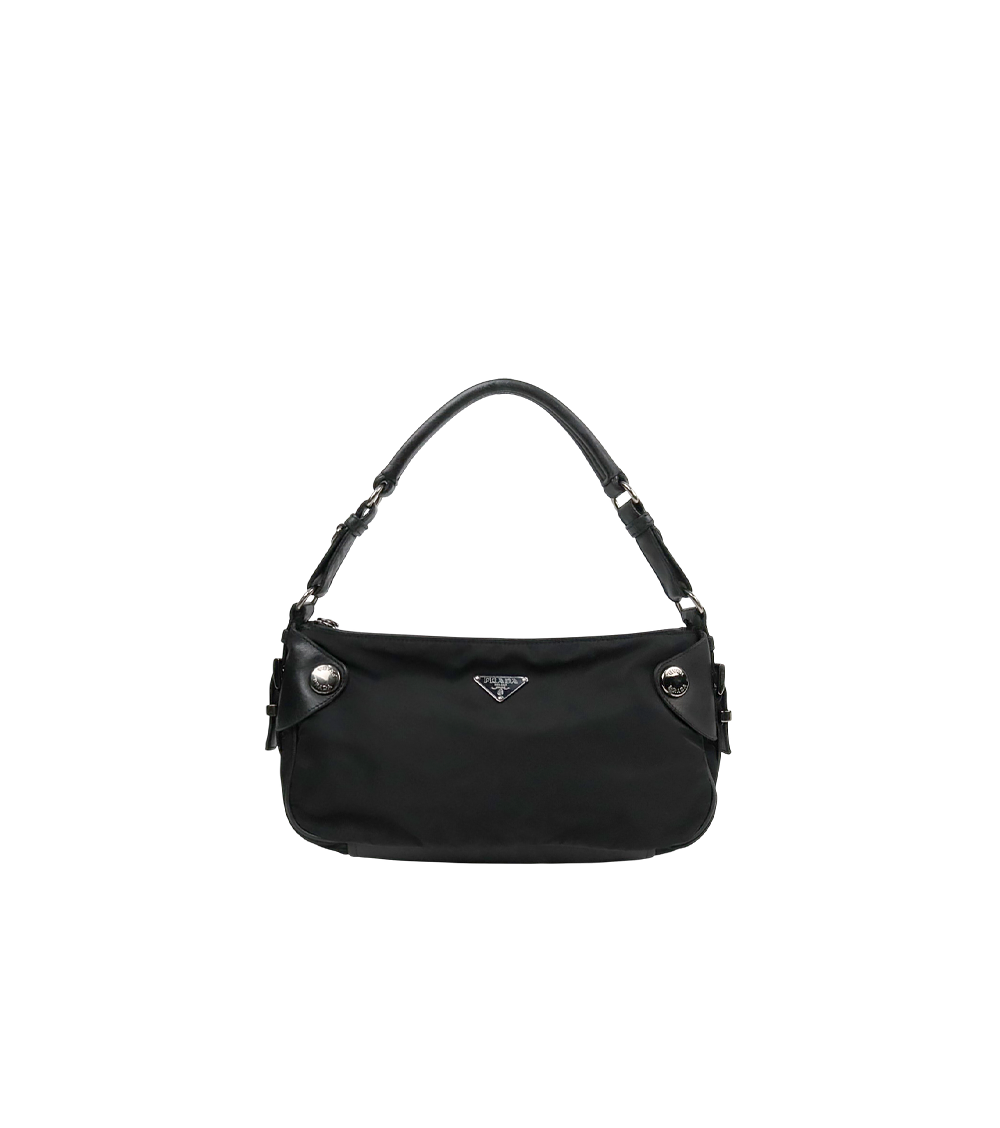 Prada Black Nylon Hobo Shoulder Bag