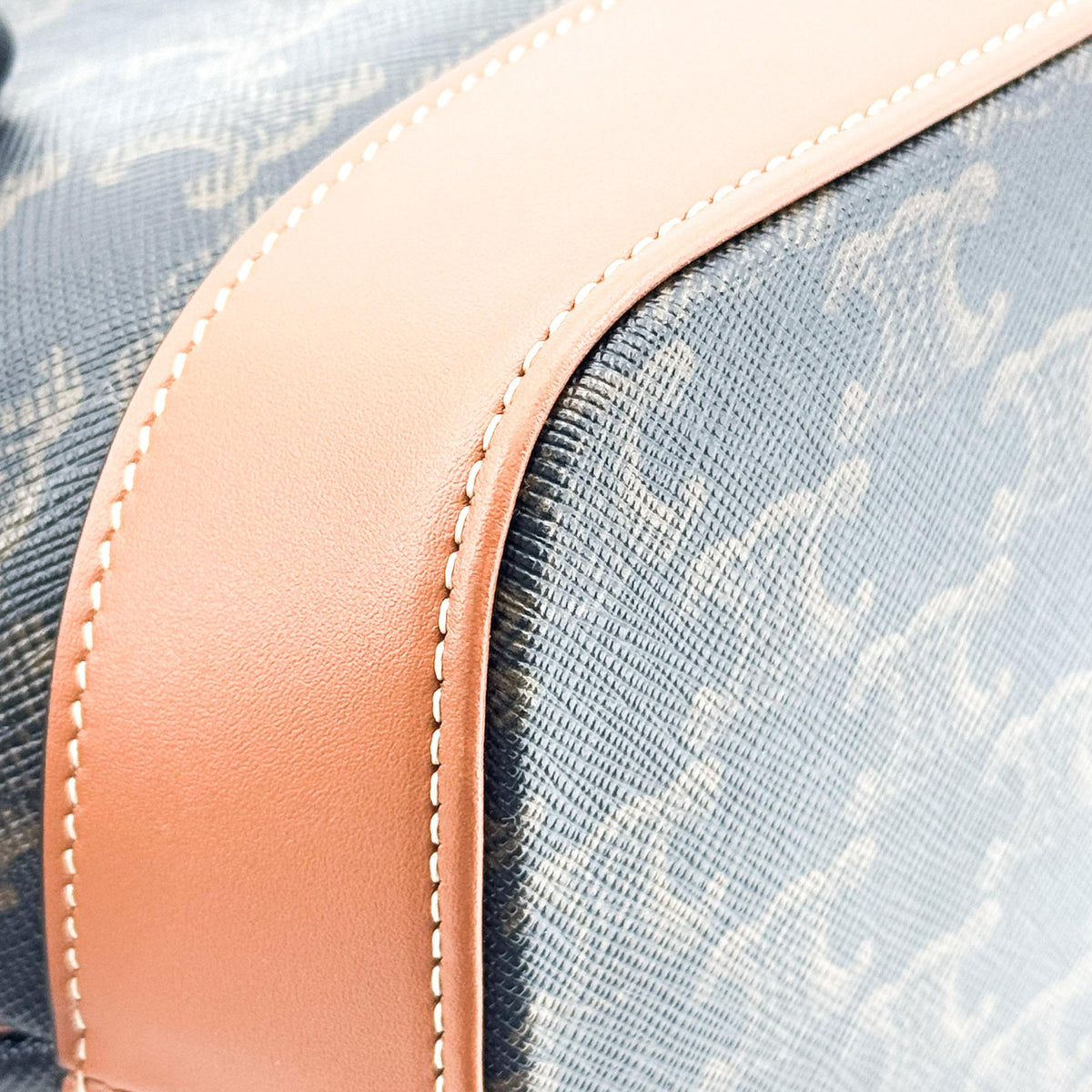 Celine Triomphe Canvas Medium Bucket Bag Tan