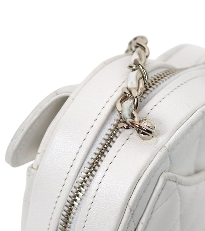 Chanel White Small Heart Crossbody Bag