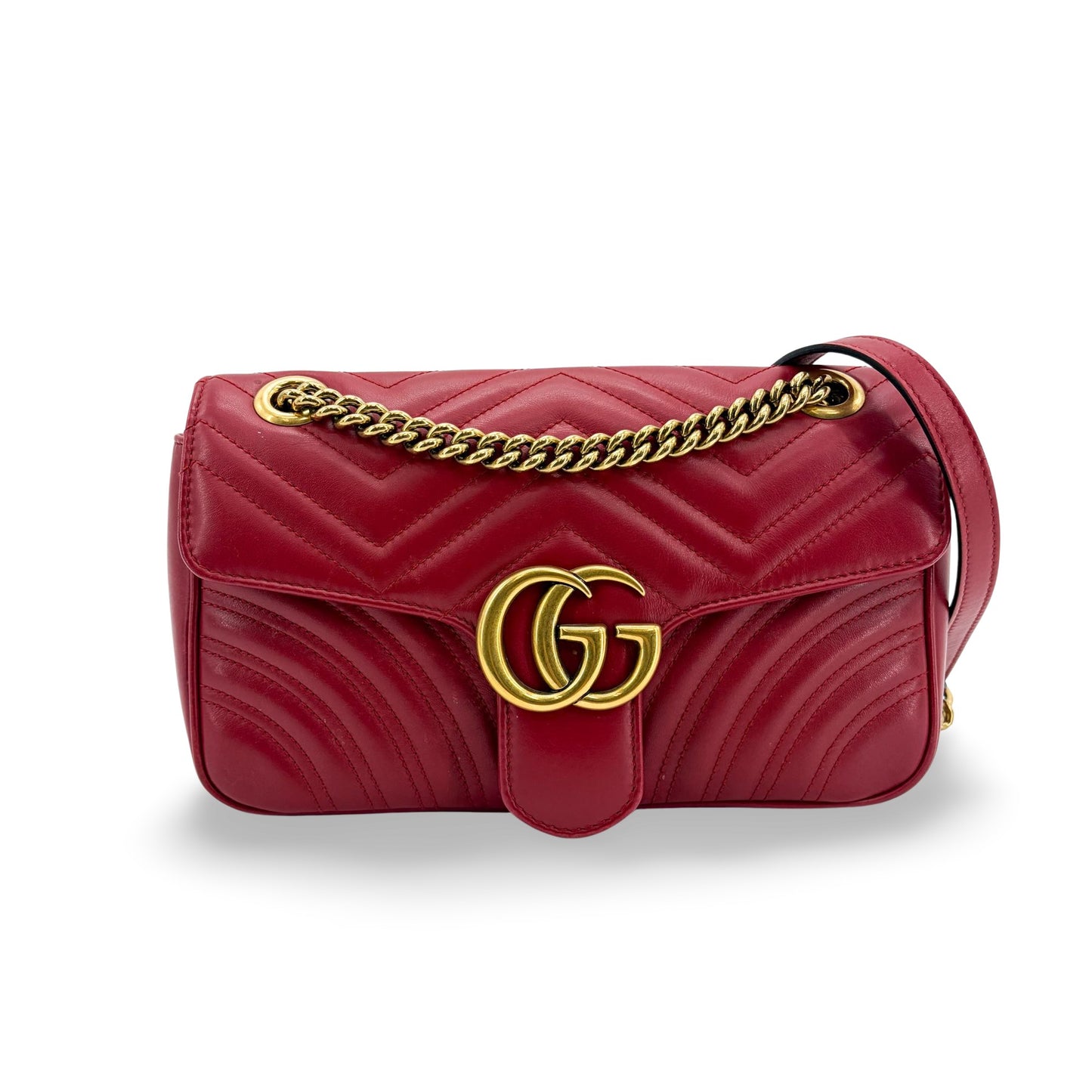 Gucci GG Marmont Small Shoulder Bag Hibiscus Red