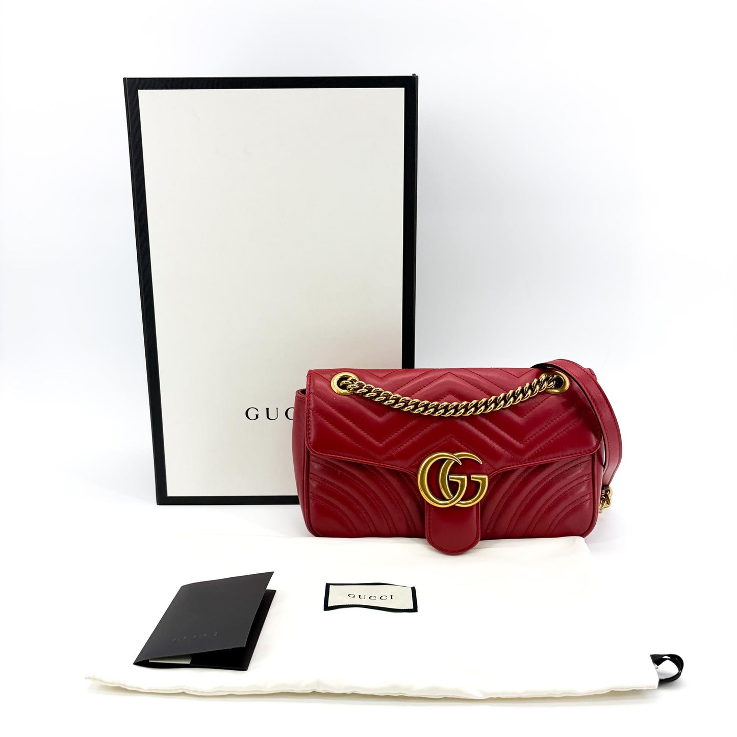 Gucci GG Marmont Small Shoulder Bag Hibiscus Red