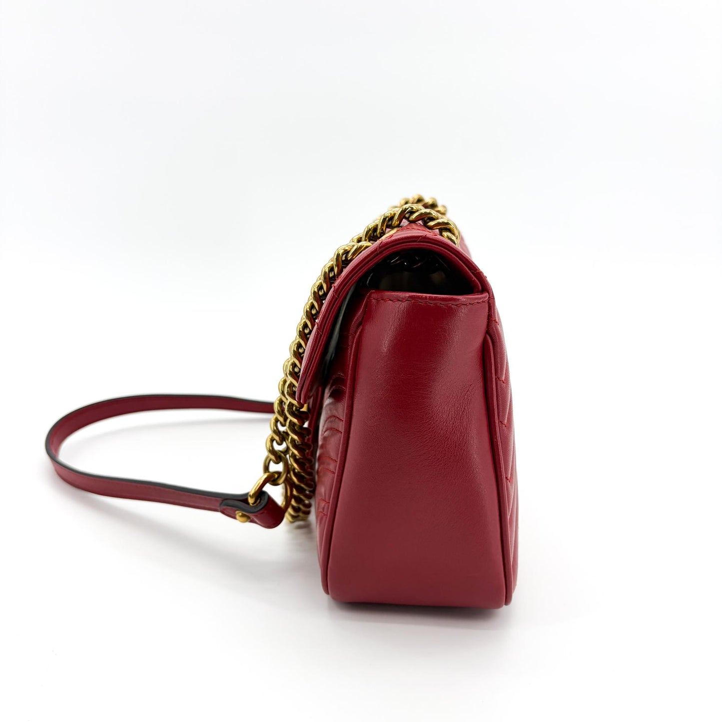 Gucci GG Marmont Small Shoulder Bag Hibiscus Red