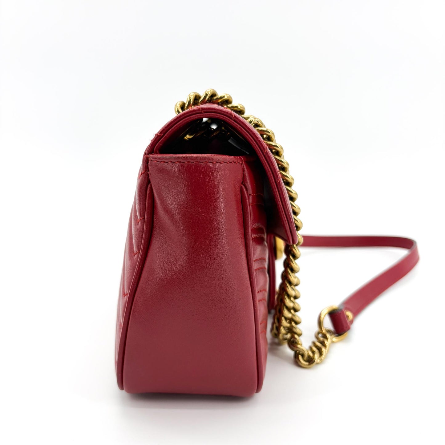 Gucci GG Marmont Small Shoulder Bag Hibiscus Red