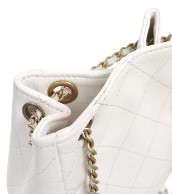 Chanel White Drawstring Two-Pocket Backpack