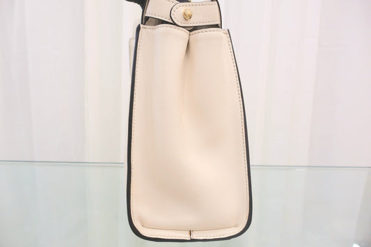 Peekaboo FF Medium White Iconic Shoulder Tote Bag 8BN290
