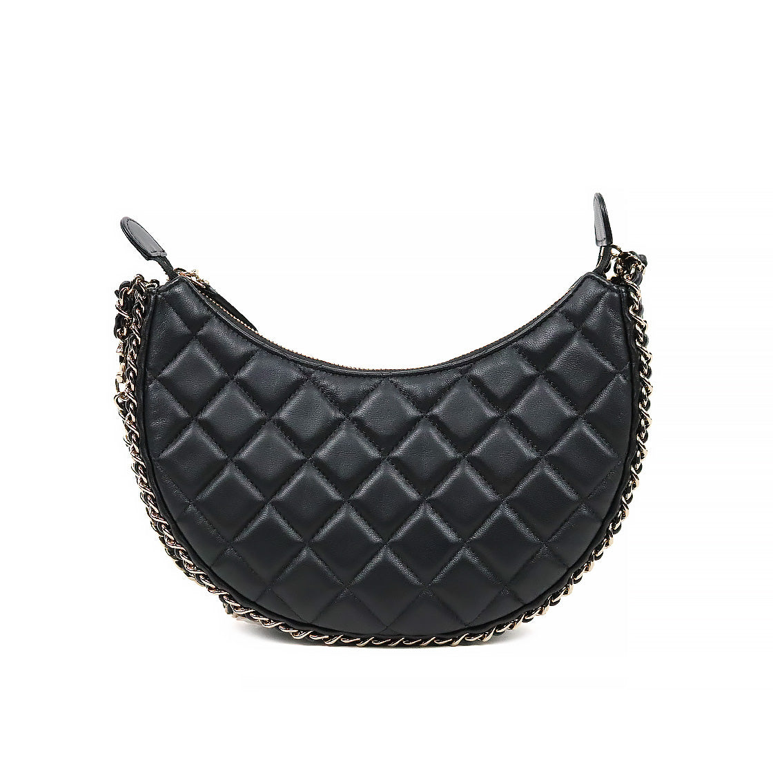 Chanel Black Lambskin Half-Moon Hobo Bag