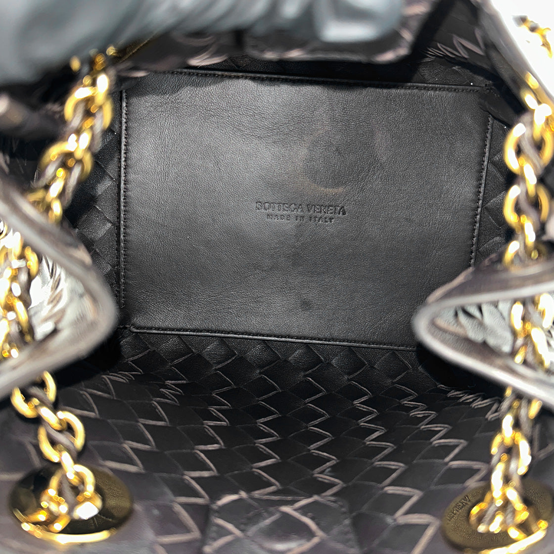 Bottega Veneta Small Brown Leather Parachute Shoulder Bag