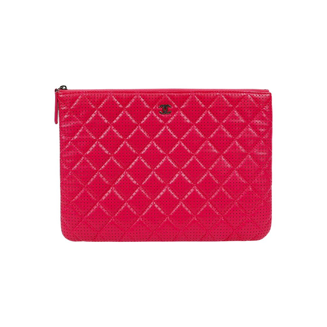 Chanel Pink Perforated Clutch Bag