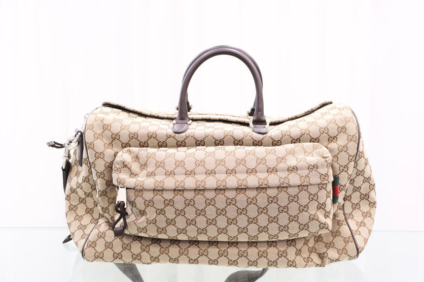 Medium GG Duffle Travel Boston Tote Shoulder Bag 802095