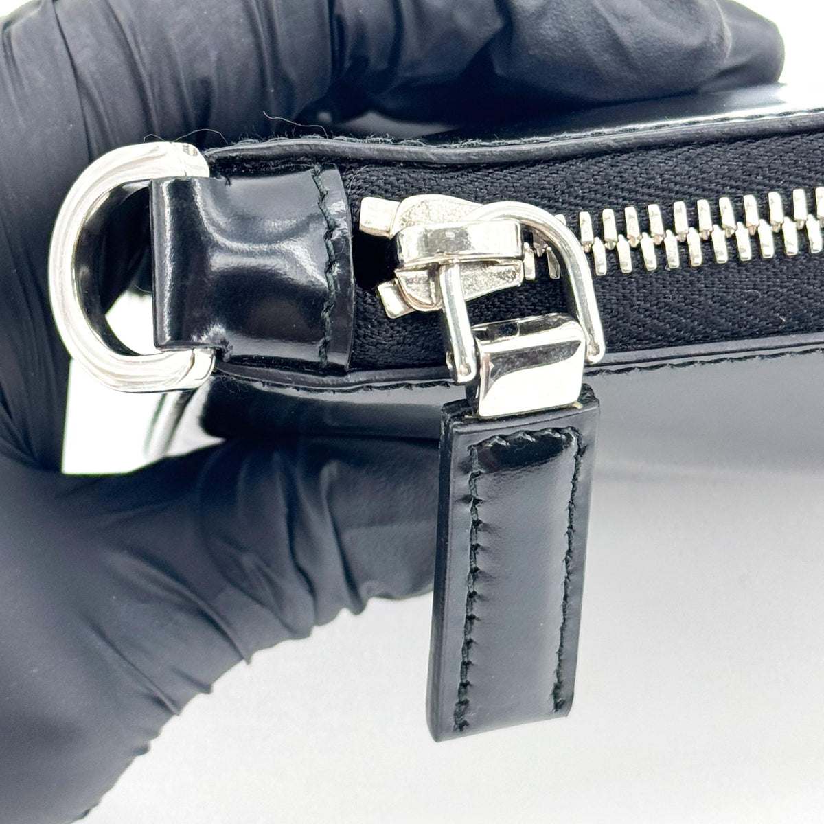 Prada Brushed Leather Mini Crossbody Bag Black