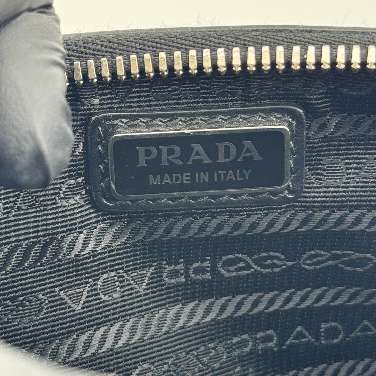 Prada Brushed Leather Mini Crossbody Bag Black