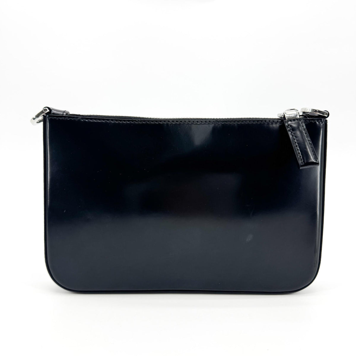 Prada Brushed Leather Mini Crossbody Bag Black