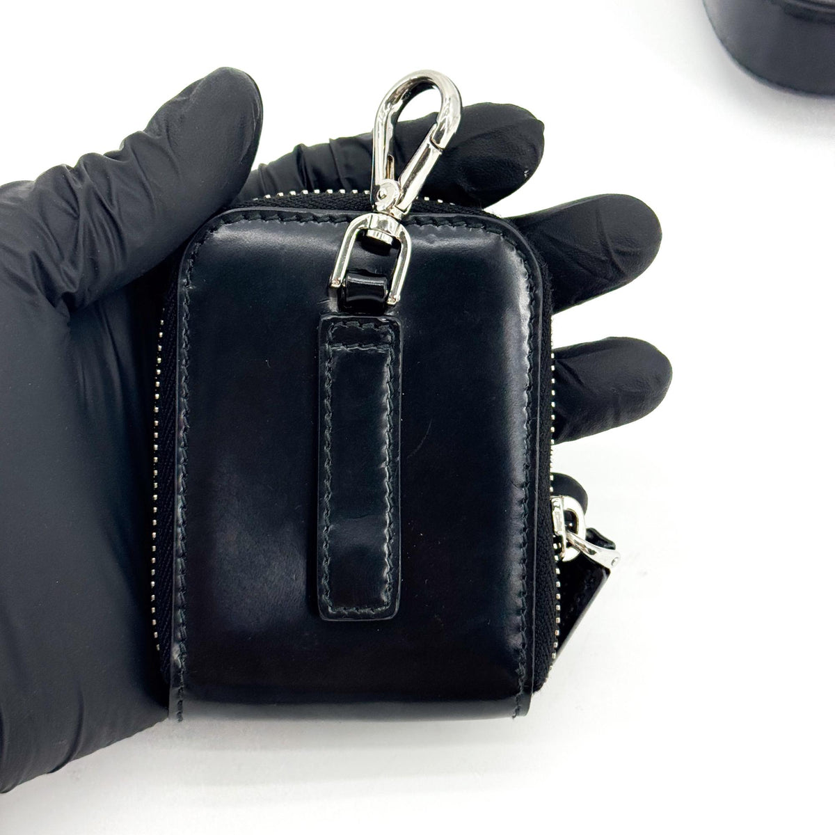 Prada Brushed Leather Mini Crossbody Bag Black