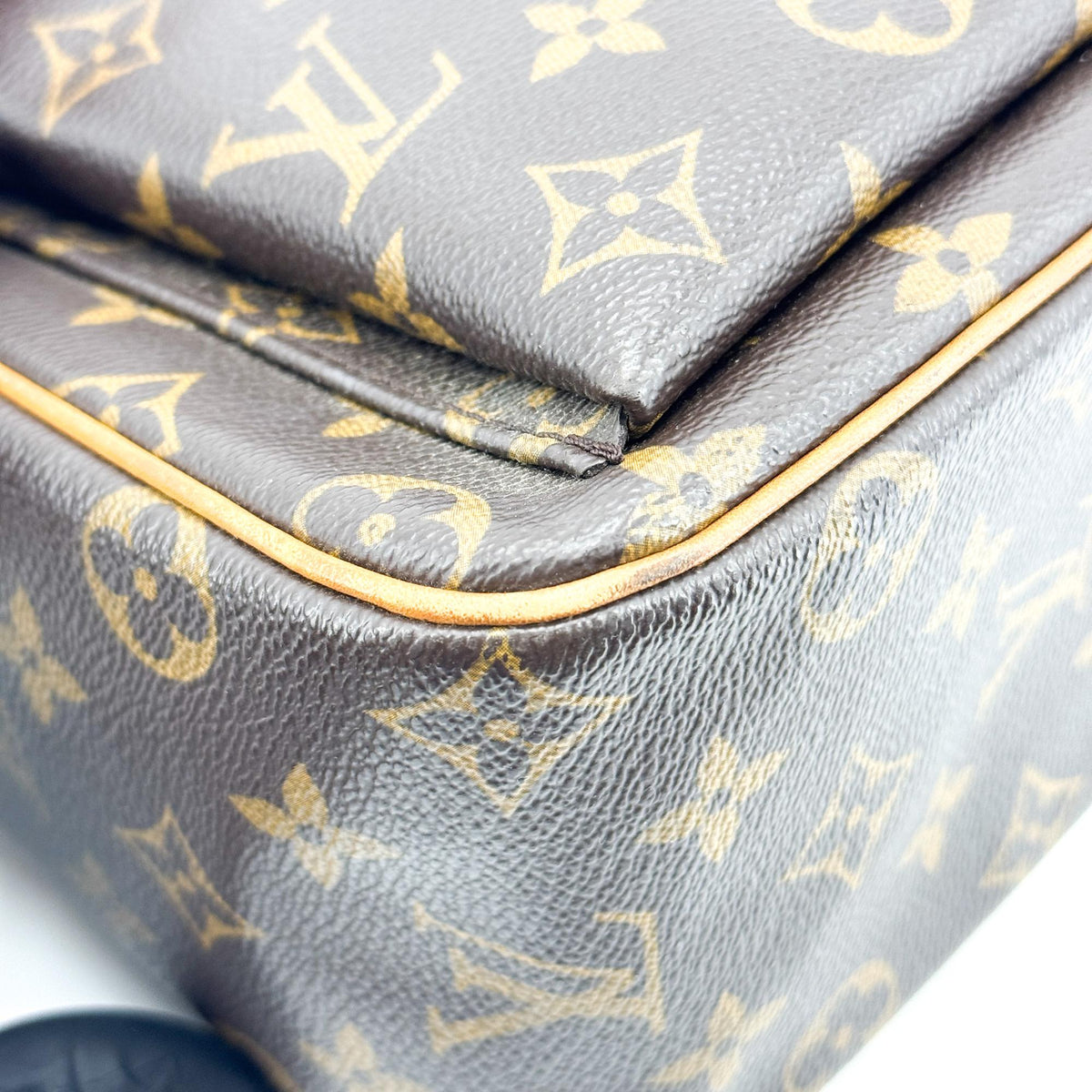 Louis Vuitton Monogram Vivacity GM Crossbody Bag Brown