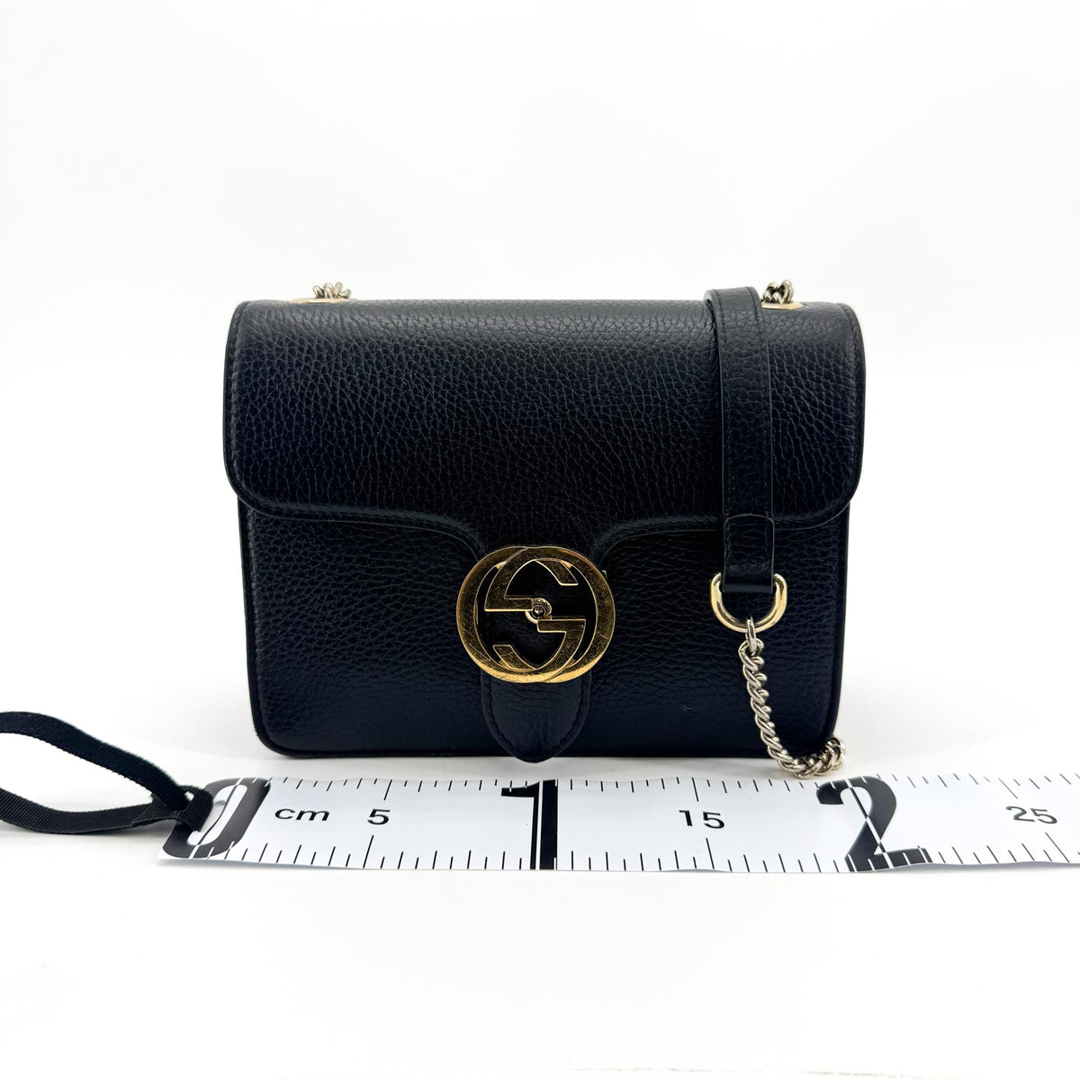 Gucci Interlocking G Chain Crossbody Bag Small Black