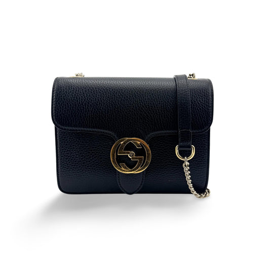 Gucci Interlocking G Chain Crossbody Bag Small Black