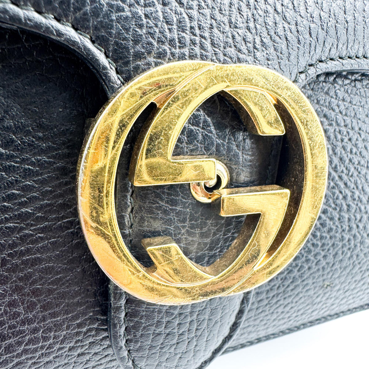 Gucci Interlocking G Chain Crossbody Bag Small Black
