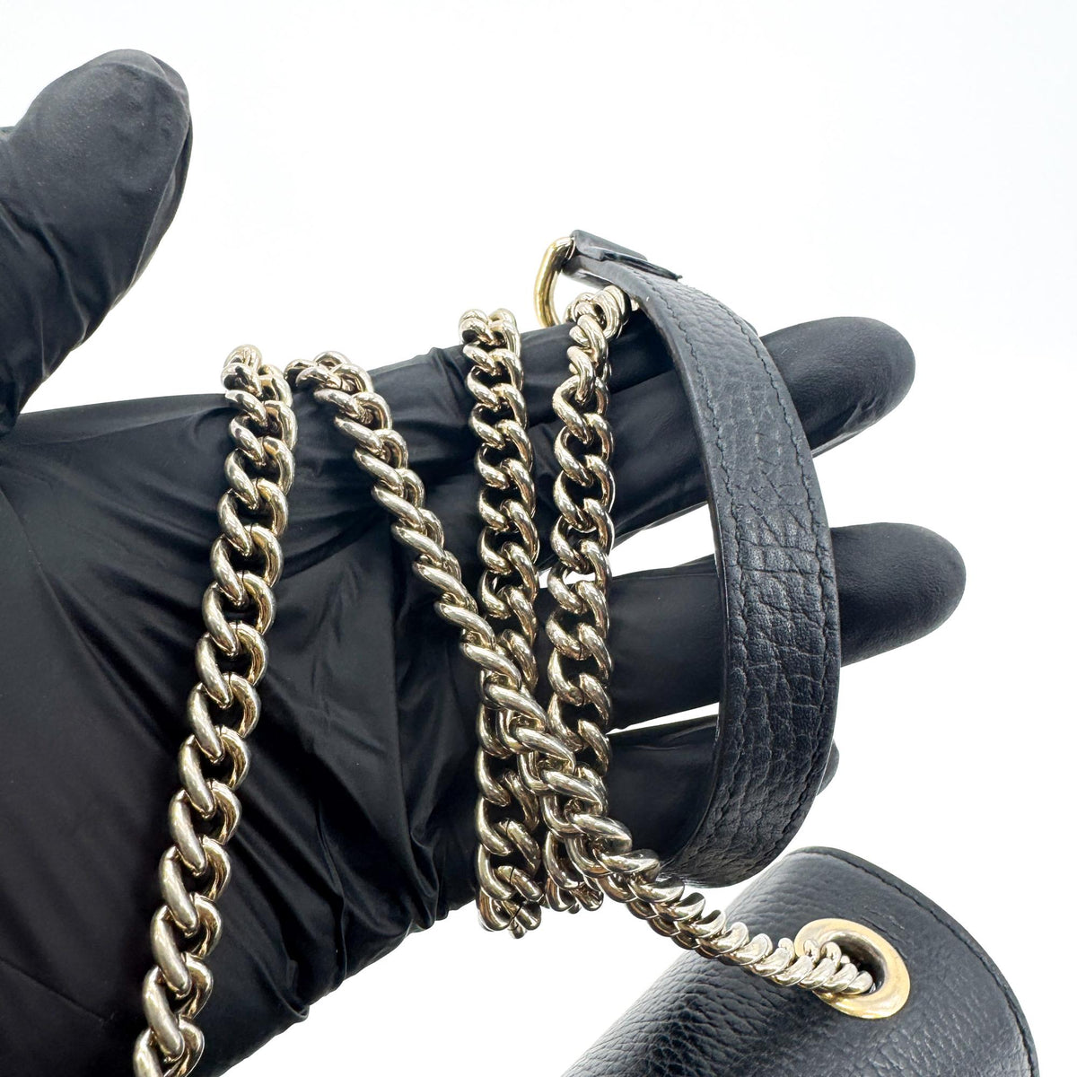 Gucci Interlocking G Chain Crossbody Bag Small Black