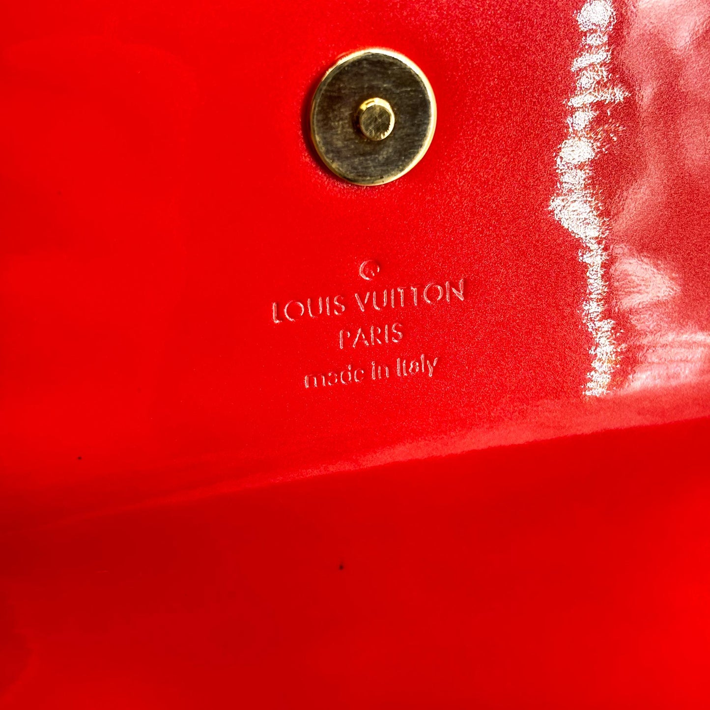 Louis Vuitton Vernis Sauvet Clutch Red
