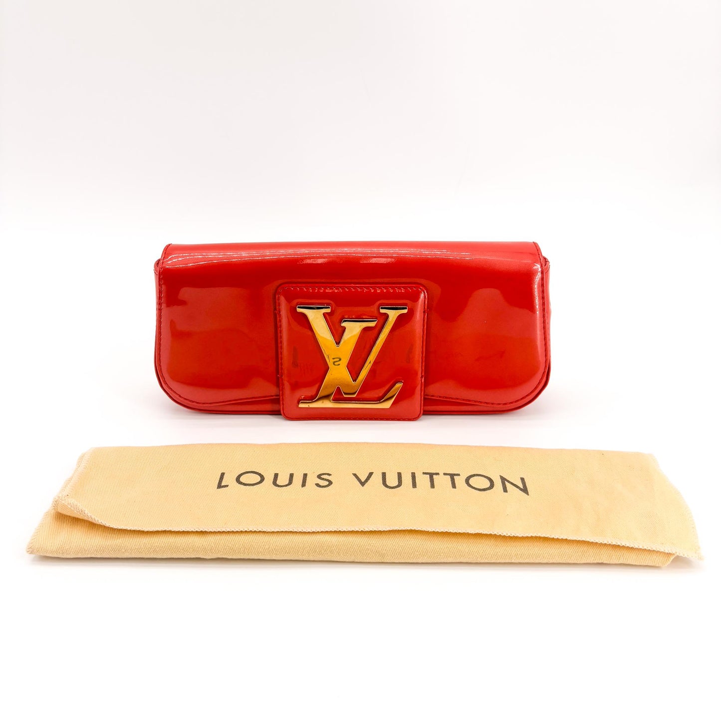 Louis Vuitton Vernis Sauvet Clutch Red