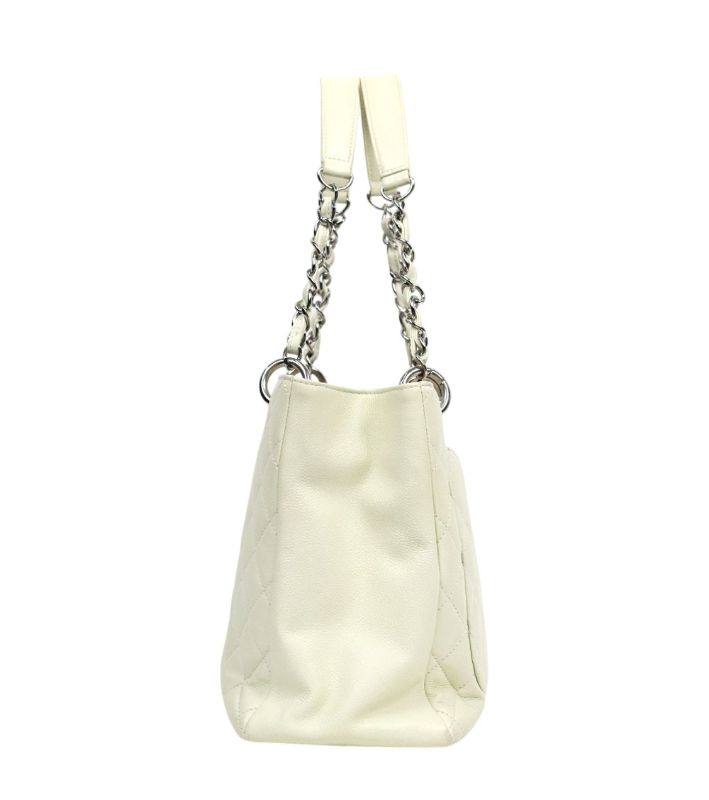 Chanel Ivory Caviar Big CC Grandchamp Shoulder Bag