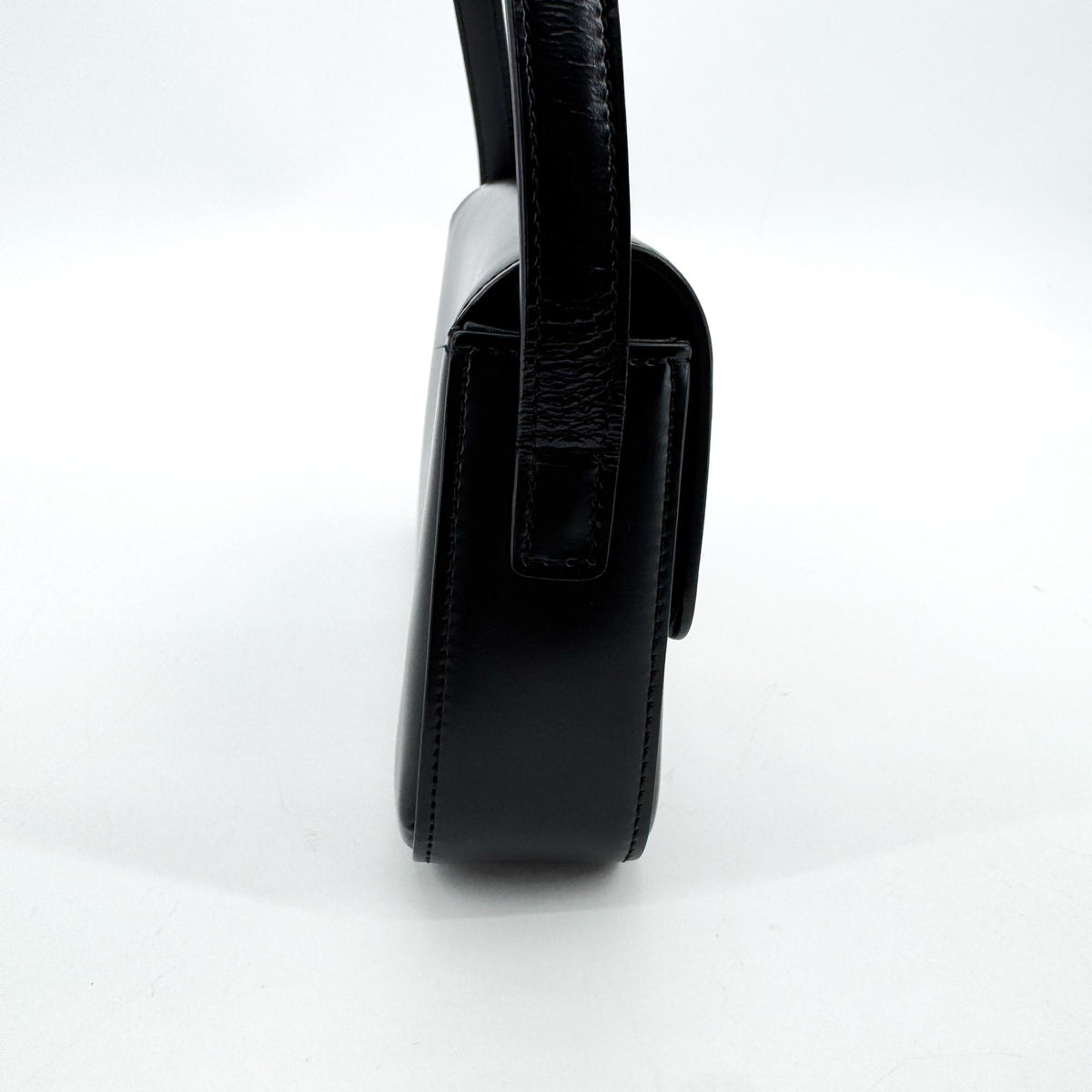 Celine Shiny Calfskin Triomphe Crossbody Bag Black