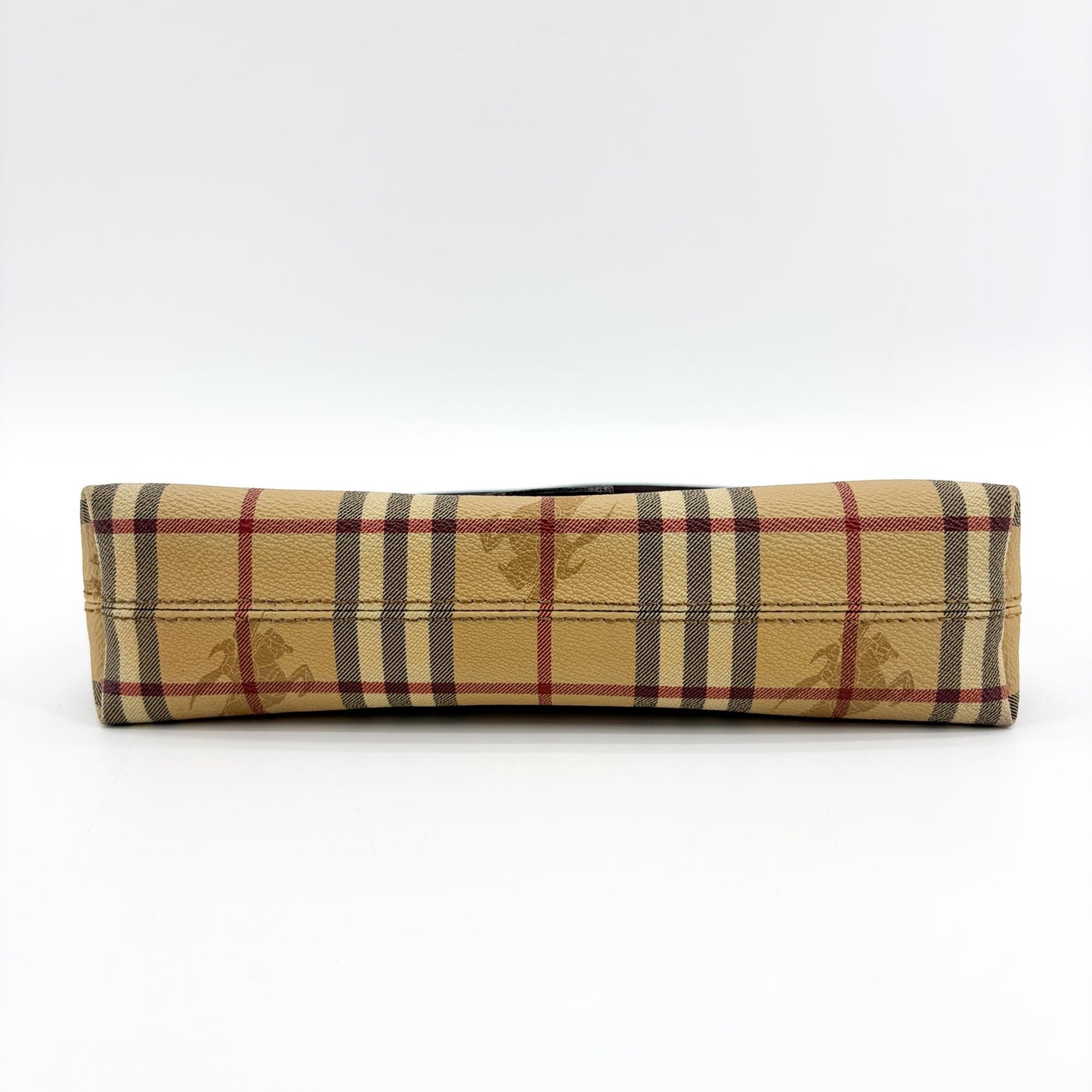 Burberry Nova Check Canvas Leather Buckle Shoulder Bag Beige Brown