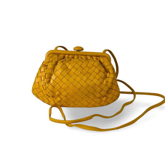 Bottega Veneta Vintage Intrecciato Weaving Bag Mustard