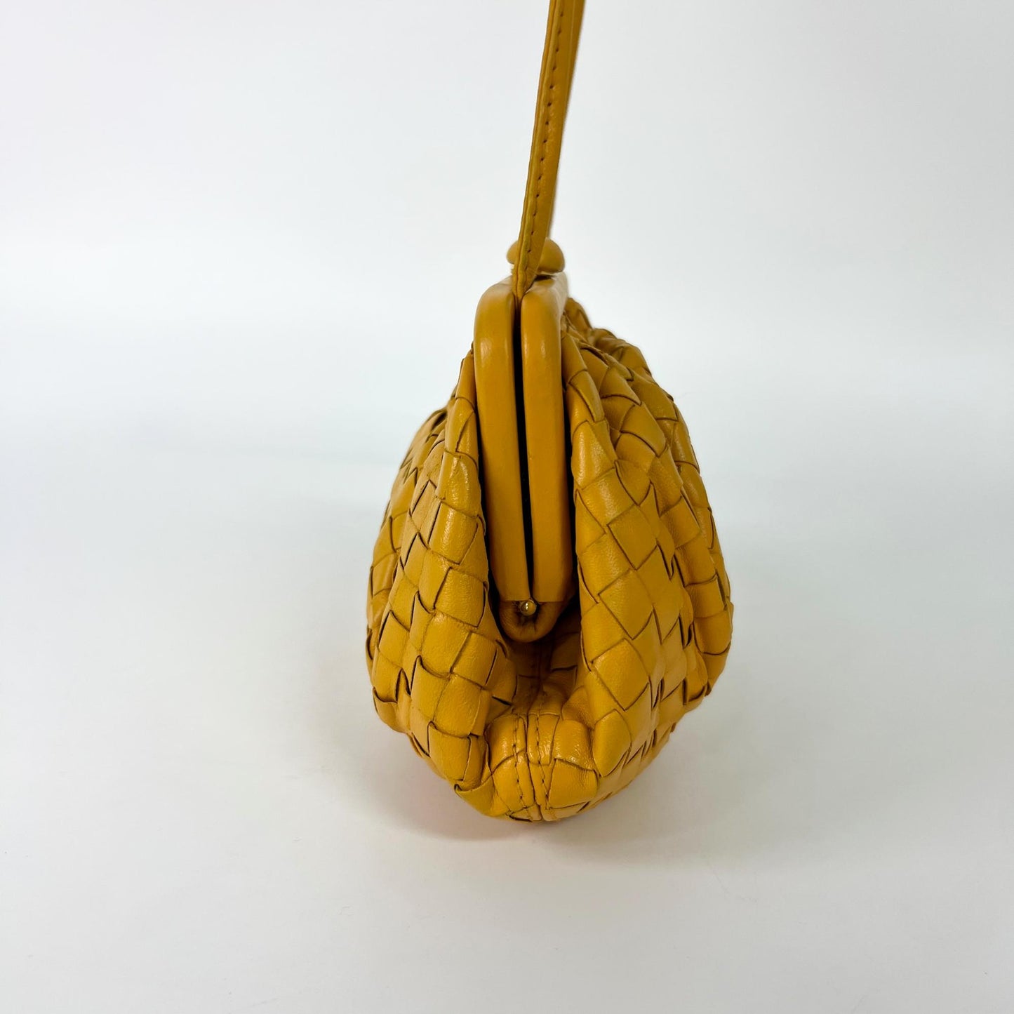 Bottega Veneta Vintage Intrecciato Weaving Bag Mustard
