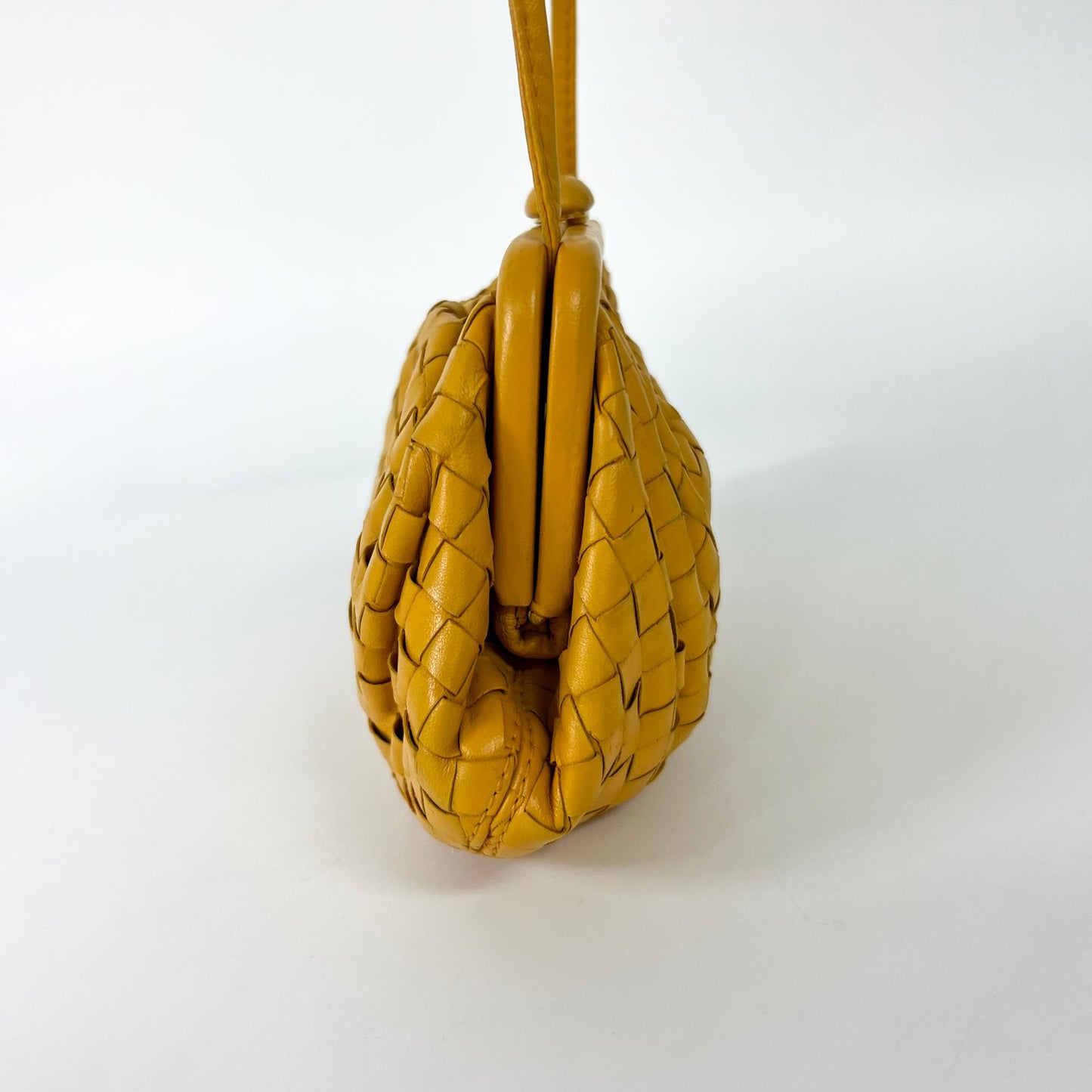Bottega Veneta Vintage Intrecciato Weaving Bag Mustard